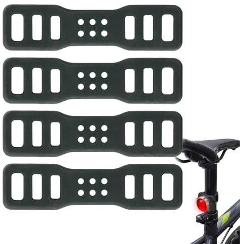 Fahrrad Silikonband, 4 Stück Fahrrad Stretch Gummiringe Taschenlampe Gummiband Halterung, Fahrrad Befestigungsband Silikon Lenker Halter Für Taschenlampe LED Fahrradlicht - Schwarz