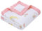 Musselin Babydecke für Babys 6-Lagig Kinder Baumwolle Decke Weich Atmungsaktiv Wickeldecke Einschlagdecke Mädchen Junge 110x110cm (Rosa)