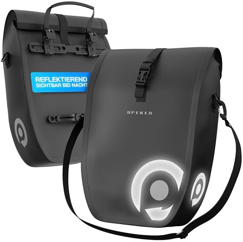 OPEKER® Universal Fahrradtasche für Gepäckträger 20L E-Bike & Fahrrad (abnehmbar, wasserdicht) - Gepäckträgertasche & Fahrrad-Tasche & klick-System für Hinten - Radtasche & Gepäcktasche