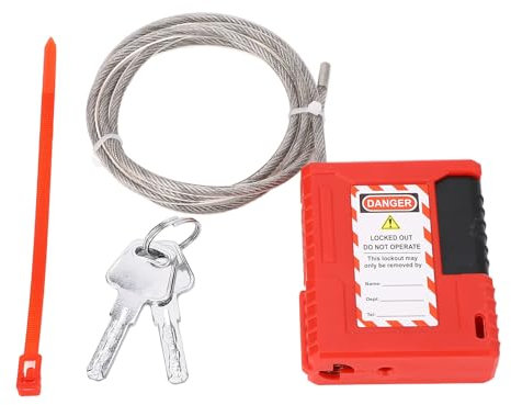 Natudeco Cadenas de sécurité avec câble de verrouillage en acier inoxydable, dispositif de verrouillage portable réglable de 1 m pour l'énergie chimique industrielle