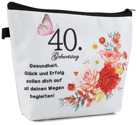 Kytpyi 40. Geburtstagsgeschenk für Damen Schminktasche, Kleine Kosmetiktasche für Handtasche, Personalisiert Kosmetiktasche für Ehefrau Mama Freunde, Kulturtasche Damen für Alltagsleben Reise