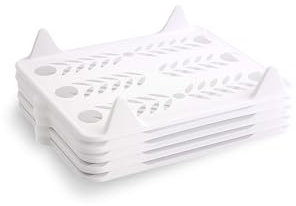 Gurlideo 10 Packs Clothes Storage Tray T-Shirt Organiser Clothes Tray Stackable for Shirts, T-Shirts, Shorts, White (33x25.5cm)