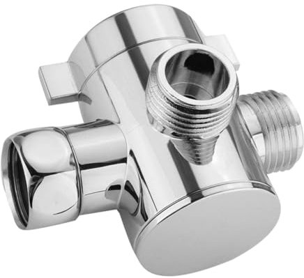 DONFAMDS Divisor de Agua de Ducha 1/2 Pulgada Válvula de Grifo de 3 Vías Desviador de Ducha Inoxidable Práctico para Baños Domésticos Instalación