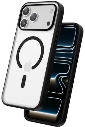 FLOLAB Surtect Tri-Fusion Magnetic for iPhone 17 Pro Case Protective Slim Design Magsafe Compatible Military Grade - Black Matte Translucent