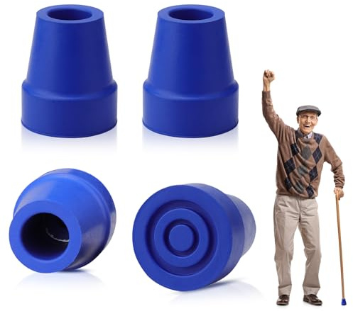 4 Stück Gummipuffer für Wanderstöcke, 19mm Gehstock Gummipuffer, Krücken Gummi, Walking Stöcke Gummipuffer, rutschfeste Gummispitzen für Wanderstöcke, Senioren Krücken, Stöcke, Gehstöcke