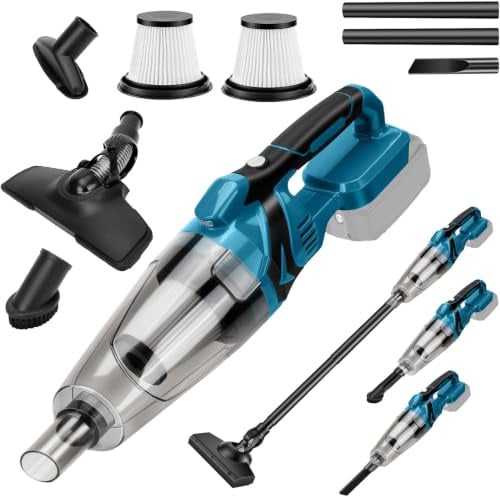 Akku Handstaubsauger,Akku Staubsauger für Makita 18V Batterie,10000Pa 4-in-1 Multifunktionaler Staubsauger, mit Fugendüse, Polsterdüse, Bodendüse für Zuhause und Auto, Tierhaare (ohne Batterie)
