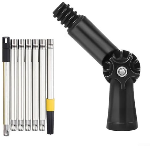 180-Degree Rotatable Gutter Cleaning Tool with 7-Section Telescopic Rod (111 in), Lightweight 3.8 lb, for Ground-Level Roof & Leaf Blower Access