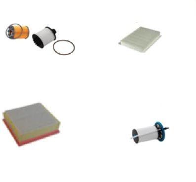 AOQ - KIT TAGLIANDO 5 FILTRI COMPATIBILE CON ALFA R. MITO 1.3 MTJ 80,84,90,95 CV (EURO 6)