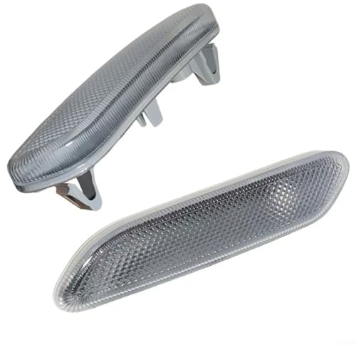 2 Stück Front Seitenmarkierungsleuchten Gehäuse für MINI Cooper R60 Countryman 2011-2016, Weiß Klar Kunststoff Blinker Licht Abdeckung Ersatz OE 63-13-9-802-569