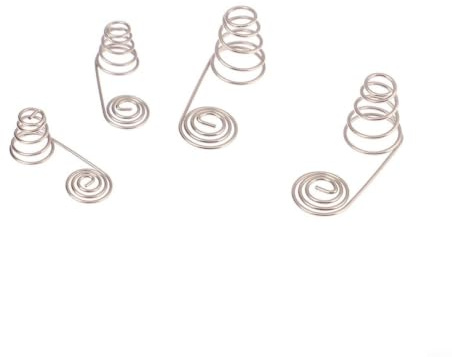 Torchlit Battery Contact Spring Set for 5 Pieces, Durable Metal Spirals for Plus and Minus Connection, Compact Design for Electronic Devices and Remote Controls (D)