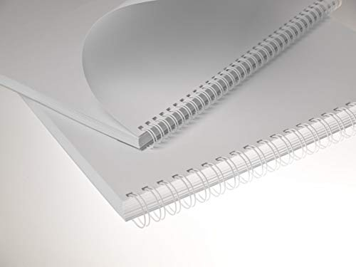 Renz Ring Wire Drahtkamm-Bindeelemente in 3:1 Teilung, 34 Schlaufen, Durchmesser 8.0 mm, 5/16 Zoll, weiß