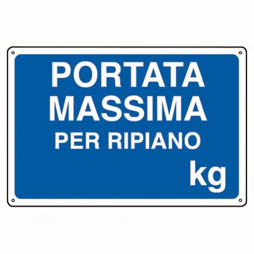 ARIETE GROUP - Cartello in alluminio bianco cm 30X20 Portata massima per ripiano…Kg
