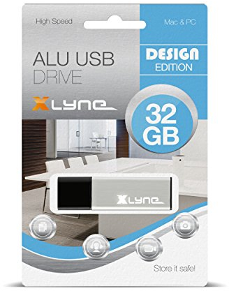 XLYNE 32GB USB-Stick 2.0 ALU High Speed, Design Flash Laufwerk, 177561, Aluminium