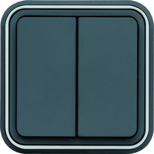 cubyko Double interrupteur va-et-vient encastré gris IP55 (WNE040)
