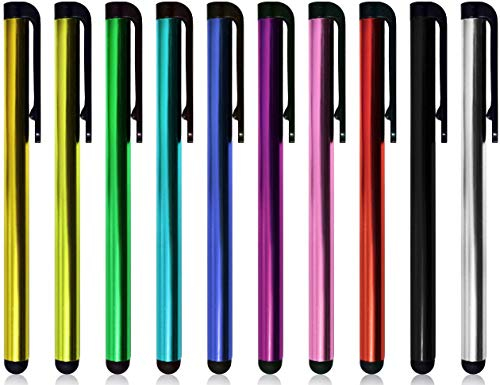 Lilware 10 x Universal Metal Stylus Touchstift Screen Pen für Smart Phones/Apple iPhone/iPad/Tablet und Andere Geräte. Set von 10 Stück Eingabestift Leichtbau. Mehrfarbige