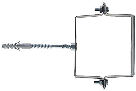 Fischer 1 collier serre-tube SCP pour gouttières et luviaux, section carrée, diamètre 100 mm, avec vis et chevilles S 10, 501307.