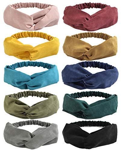 DRESHOW 10 Stück Damen Boho Stirnband Haarband Knoten Verdrehtes Elastische Kopf Wickeln Niedlich Haarschmuck für Mädchen