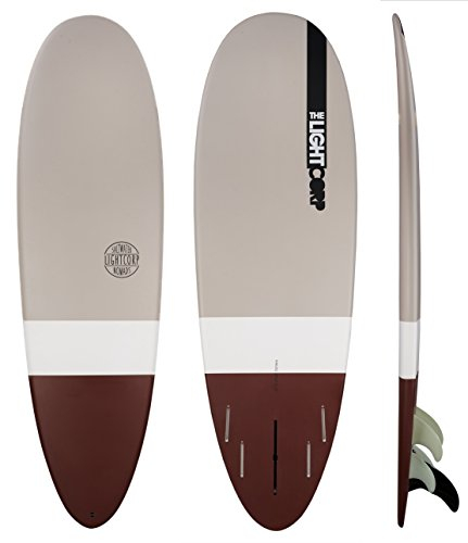 LIGHT BOARD CORP Minilog Bown Epoxy-US+Future Surfboard, Brown/White/Grey, 7'0