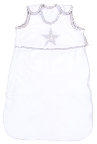 babybay Schlafsack Organic Cotton, weiß Applikation Stern perlgrau Sterne weiß