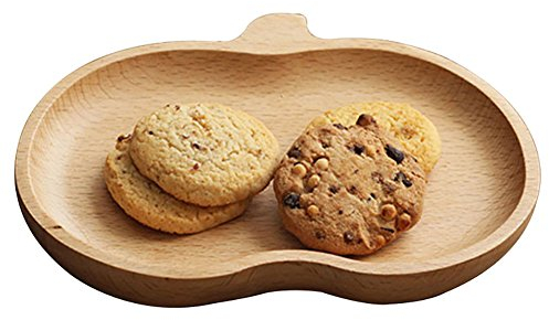 Hacoly Holzschale Teller Äpfel form Speiseteller Holz Schale Platzteller Platte Fortgeschritten Sushi Obstteller Schüssel Etagere Schüssel Küchenutensilien Schalen Dekoschale - 14cm*18cm