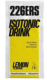 226ERS Isotonic Drink Monodose | Bevanda Isotonica Senza Glutine, Ricarica di Sali Minerali con Vitamine, Minerali e Beta-alanina, Idratazione, Limone - 20 unità