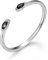 ✦ Geschenke für Frauen ✦Lotus Fun S925 Sterling Silber Ring Einfacher Schwarzer Zirkon Mini Exquisit Ringe öffnen Ringe Natürlicher Handgemachter Schmuck Personalisierte Geschenk für Sie.