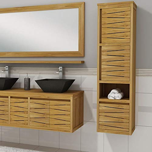 Badezimmerschrank Supera Teak Massivholz hängend