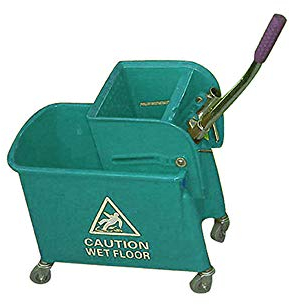 Ramon Hygiene Green 'Rapid' 17 Litre Kentucky Mop Dual-Bucket and Wringer System with Wheels | Strong and Durable for Commercial Use