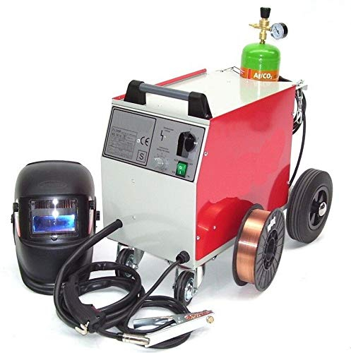 Schutzgas Schweissgerät MIG 161 + Gasflasche 2.2L + Schweisshelm + 5kg Draht 0,8 AWZ