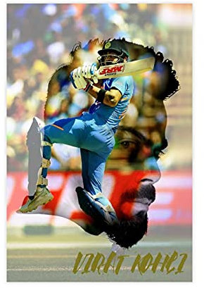 Virat Kohli Poster Indien Cricket 2 Leinwand Wandkunst Dekor Gemälde für Wohnzimmer Heimdekoration ungerahmt 40 × 60 cm