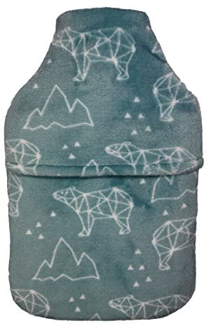Polar Bears Plush Cuddlesoft Fleece 2.0L Vagabond Hot Water Bottle, Blue, Medium