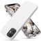 CALOOP Liquid Silicone Case Designed for iPhone 12 Mini Case 5.4 inch, Full Body Protective Covered Silky-Soft Anti-Scratch Gel Rubber Slim Shockproof Cover with Microfiber Lining, White