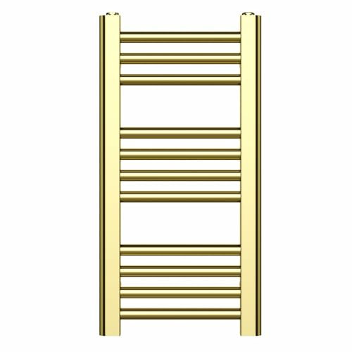 Myhomeware 300mm Wide Shiny Gold Heated Bathroom Towel Rail Radiator For Central Heating UK (300 x 600 mm (h))