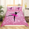 Ballett-Tänzerin Bettwäsche Set 135x200 für Mädchen Tanzende Ballerina Bettbezug für Kinder Jugendliche Frauen Erwachsene Rosa Glitter Bettbezug Glitzernde Galaxie Twinkle Bettwäsche Set 2 Stücke