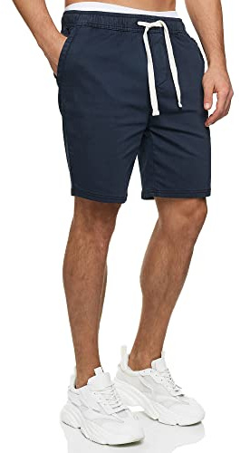 Indicode Herren Kendari Chino Shorts aus 80% Baumwolle | Herrenshorts Chinoshorts Bermuda Navy, XL