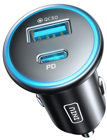 INIU Carica Batteria per Auto, 66W Total Presa Accendisigari USB C PD & QC 3.0 Fast Charging Caricabatterie, Caricatore Auto Compatibile con iPhone 16 15 14 13 12 Pro Max iPad Samsung S23 Tablet etc.