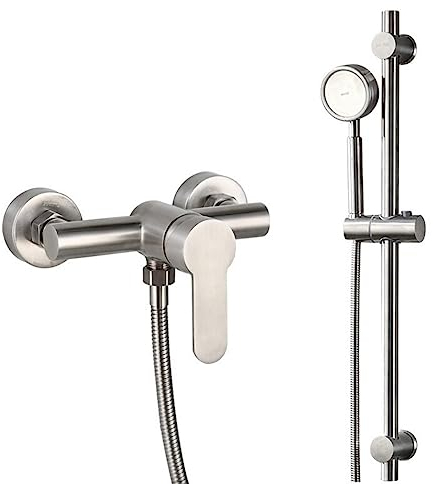Dusch-Set Badarmatur - Einhand-Wannenbatterie, mit Temperaturbegrenzer & Keramikkartusche & Tempesta 100 |Brause- & Duschsystem - Brausestangenset, inkl. Handbrause, Brausestange, Schlauch (B)
