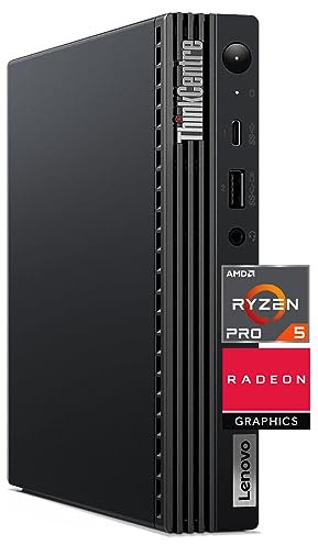 Lenovo ThinkCentre M75q Gen 2 Tiny, AMD Ryzen 5 Pro 5650GE Hexa Core (Beats Intel i7-1260P) 16 GB di RAM, 512 GB NVMe, W11P, 3 anni, piccolo computer per casa e ufficio