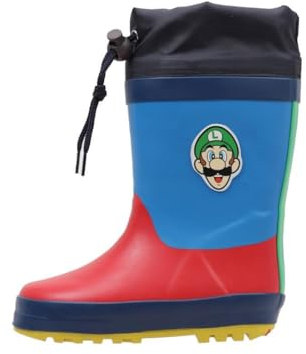 Leomil Super Mario Gummistiefel Jungen Gummistiefel Kinder 27, Für nassen Tagen, Mehrfarbig