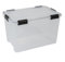 Kreher® Wasserdichte Aufbewahrungsbox mit Deckel, Lagerbox 70 Liter Transparent, 59 x 39 x 38 cm