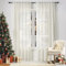 WOLTU Gardine, Schiebegardine mit Kräuselband, Vorhänge Leinenoptik, Leinenvorhang Halbtransparent Voile, Fenstergardine Modern, für Wohnzimmer Schlafzimmer, 135 x 175 cm, Creme