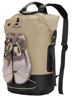 Naturehike Wasserdichter Rucksack für Herren, Wanderrucksack, wasserdichter Outdoor-Tagesrucksack, leicht, Camping, Reisen, 20L/30L/40L, Khaki, 20L, Wasserdichter Rucksack