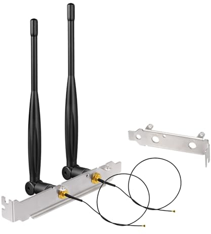 Eightwood WLAN Antenne WiFi Antenne 2.4ghz 5.8ghz 6dBi RP SMA Antenne IPX IPEX Antenna + U.FL to RP-SMA antennenkabel Für WLAN Antenne PC Router Bluetooth Mainboard PCIE Wireless Network Card