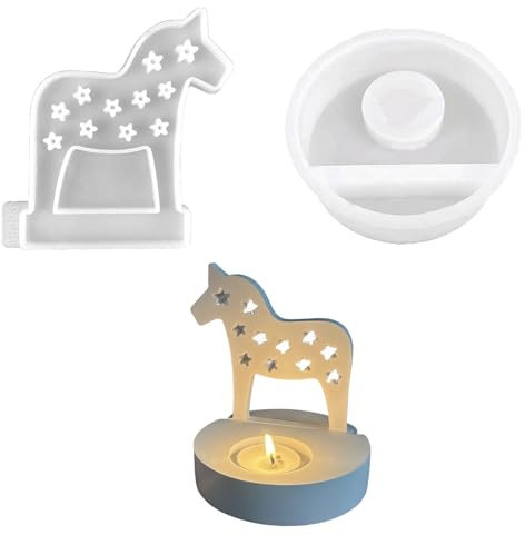ALEFBET Silikonformen Gießformen, Silikonform Kerzenhalter, Silikon Gießform Kerzenhalter, Silikonformen Kerzenhalter,Gipsformen zum Gießen (Einhorn B)