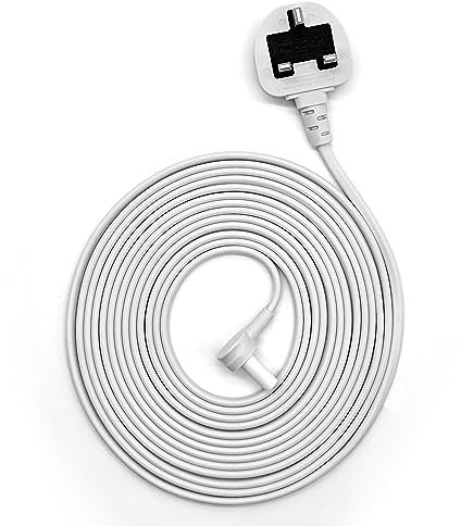 BrightOn® Power Cord Compatible with Sonos ERA 100, ERA 300, Mini Sub and Sonos Sub, UK Version (1-Pack, White, 3 Meter)