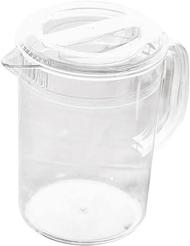Juice Cooling Carafe Water Jug for Milk Red Cold Drinking Juice (Color : Transparent, Size : 1.5L)