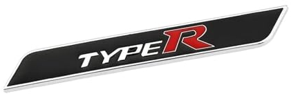 AQXYWQLL 3D-Autoaufkleber aus Metall, Typ R-Logo, Emblem, Abzeichen, Aufkleber, kompatibel mit Typ R Racing Sport Logo, Civic Accord CRV Hrv City CRIDER Greiz(Color:Silver Type R)