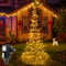 Ollny Lichterkette Weihnachtsbaum 234 LEDs, 1.8 m Weihnachtsbeleuchtung außen mit 8 Modi, IP44 Wasserdicht Weihnachtsbaum Künstlich Schwarz Kabel inkl. Mast und Winddichte Nägel (warmweiß)