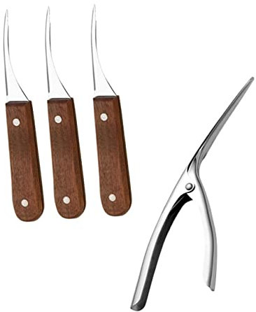 Garneck 1 Satz Garnelenöffner aus Edelstahl Garnelenreiniger Garnelen schäler Garnelenschalenentferner Garnelenmesser Werkzeug Küchenhelfer Reiniger für Garnelenschnüre Rostfreier Stahl