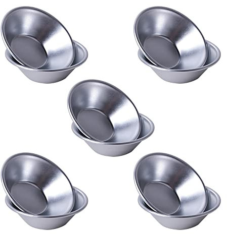 10 Pièces Moule à Tarte Aluminium Moule, Moules à Tarte Mini Moules à Muffins, Moules à Tarte aux Oeufs, Bricolage Moules à Cakes, Faciles à Nettoyer et Réutilisables, pour Pudding, Tartelettes